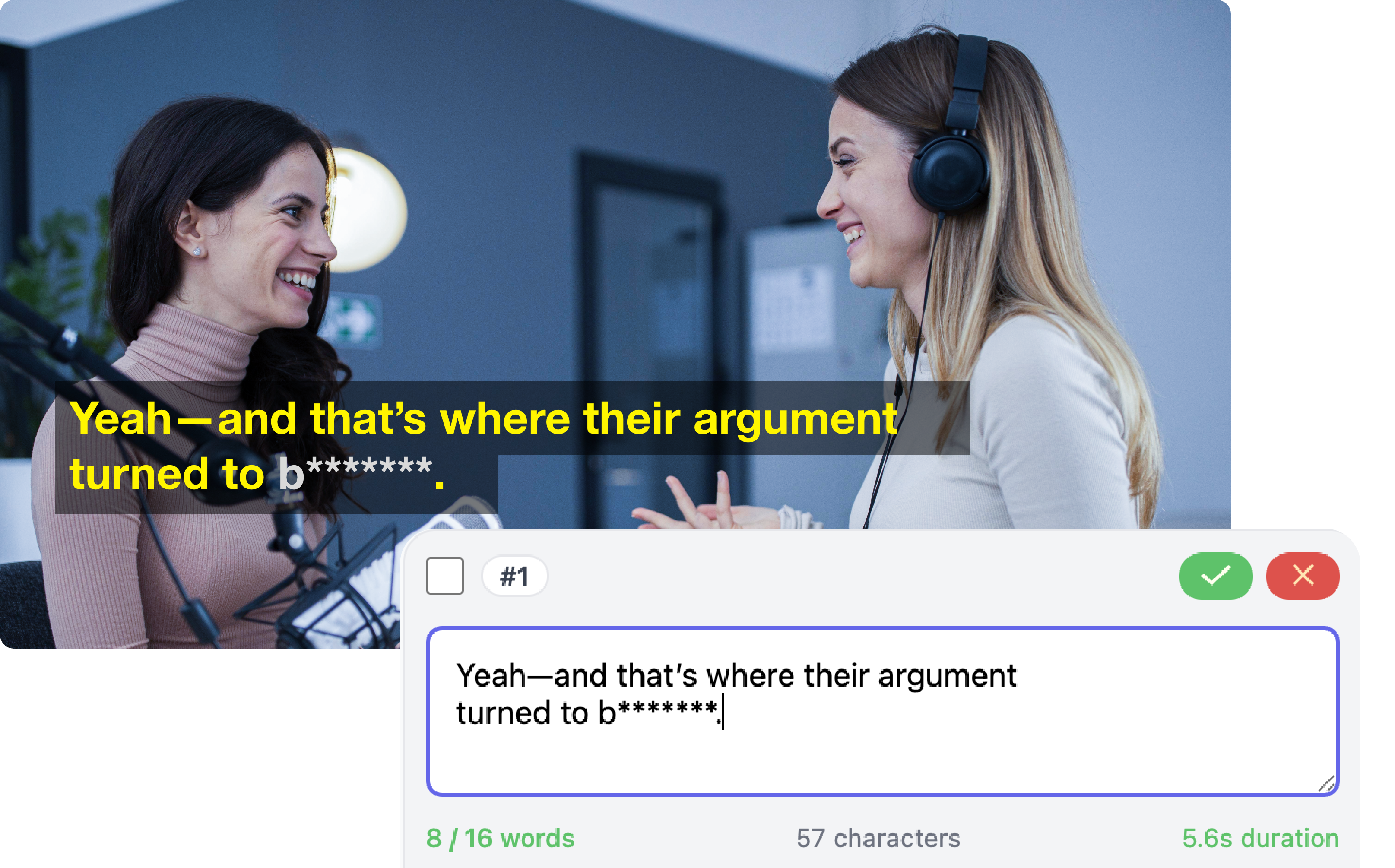 AI subtitle generator producing context-aware captions with smart line breaks