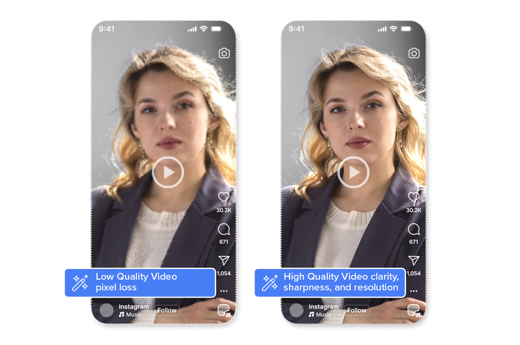 Broadcast-quality video encoding for crisp, professional portrait video output