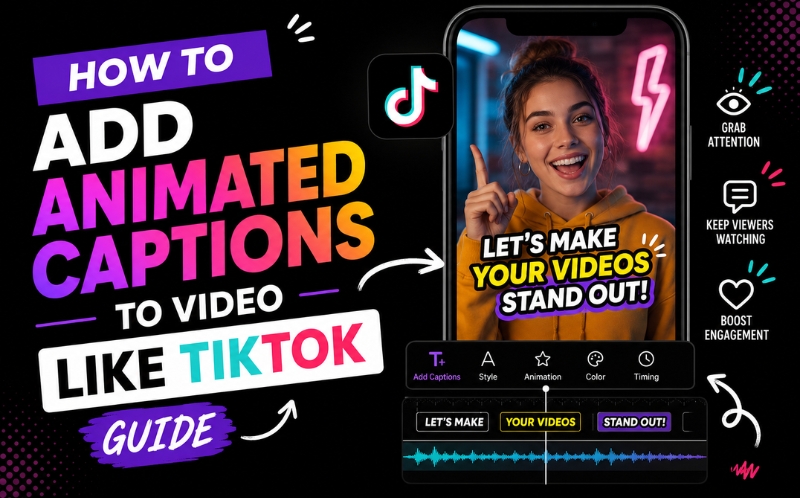 How to add animated captions to video like tiktok free AI guide