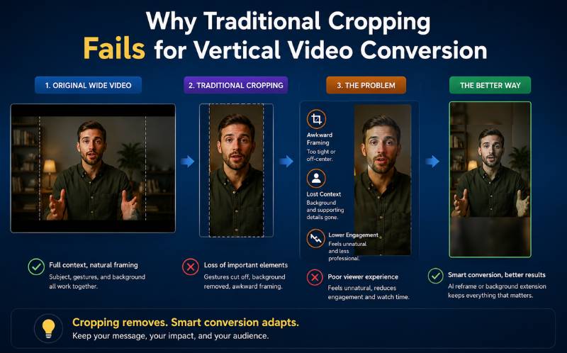 How to Create Vertical Video from Horizontal Without Cropping step by step workflow 2026