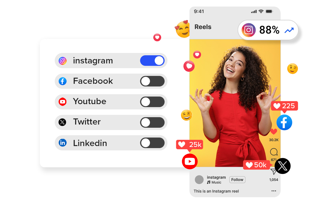 Social media video publishing tool posting to multiple platforms at once