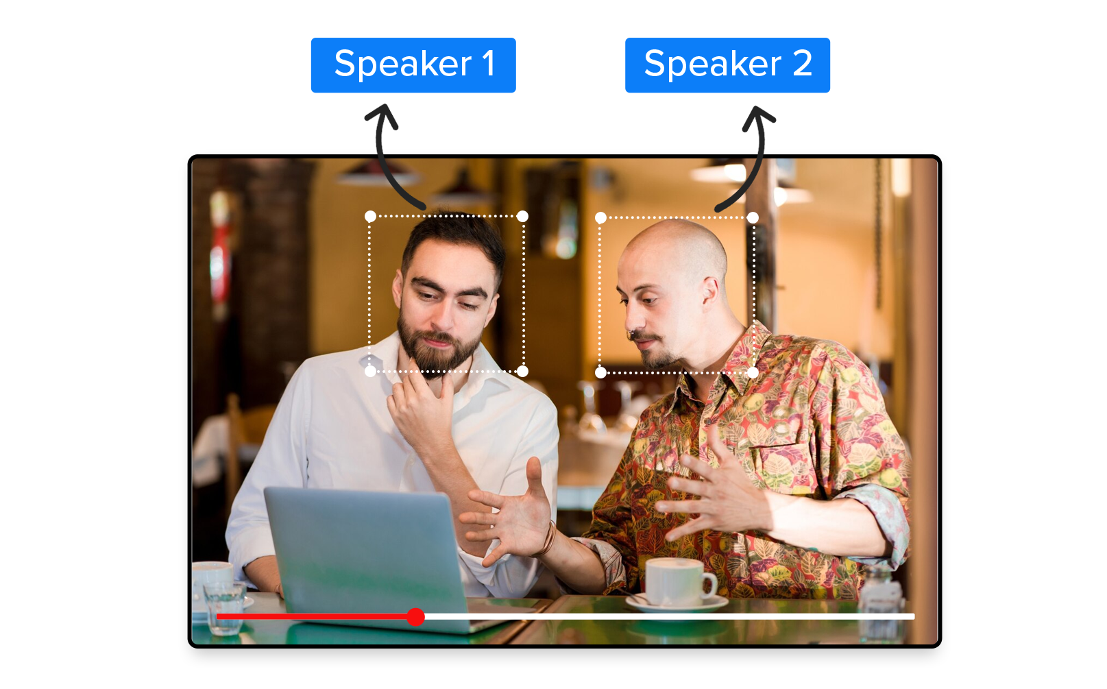 Side by side video maker stacking two speakers in vertical 9:16 format