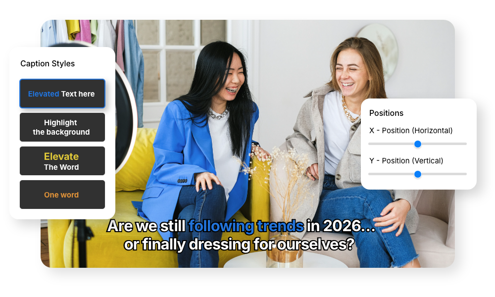 AI video caption generator adding animated captions in multiple languages